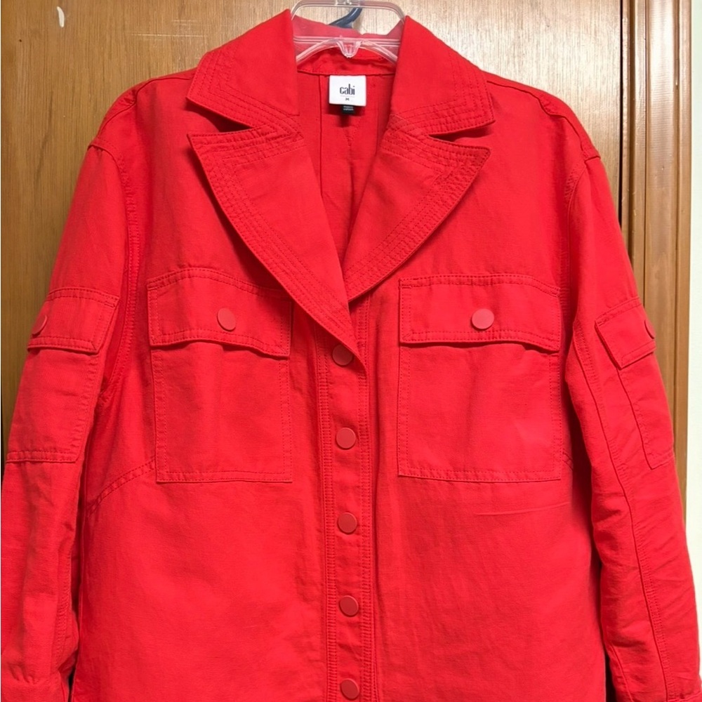CAbi Women's Bold Red Utility Jacket